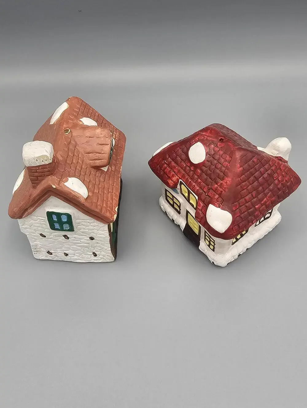 Ceramic Cottage House Salt and Pepper Shakers Set